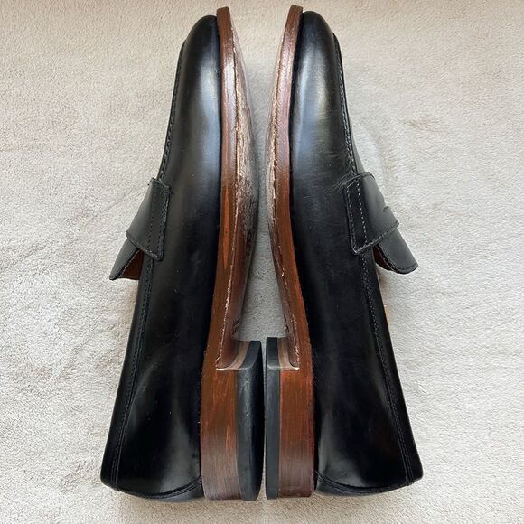 Johnston Murphy Black Leather Slip On Penny Loafer Men 11 Casual Classic Preppy - Picture 4 of 16